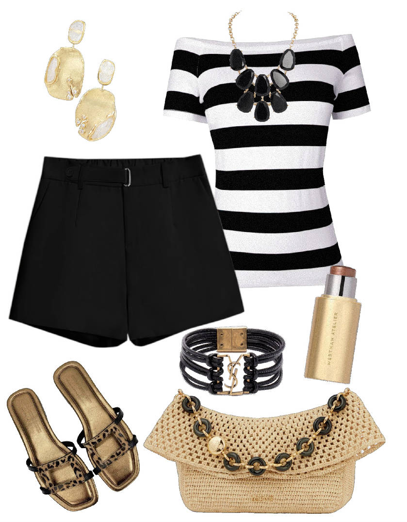 black shirt and stripes