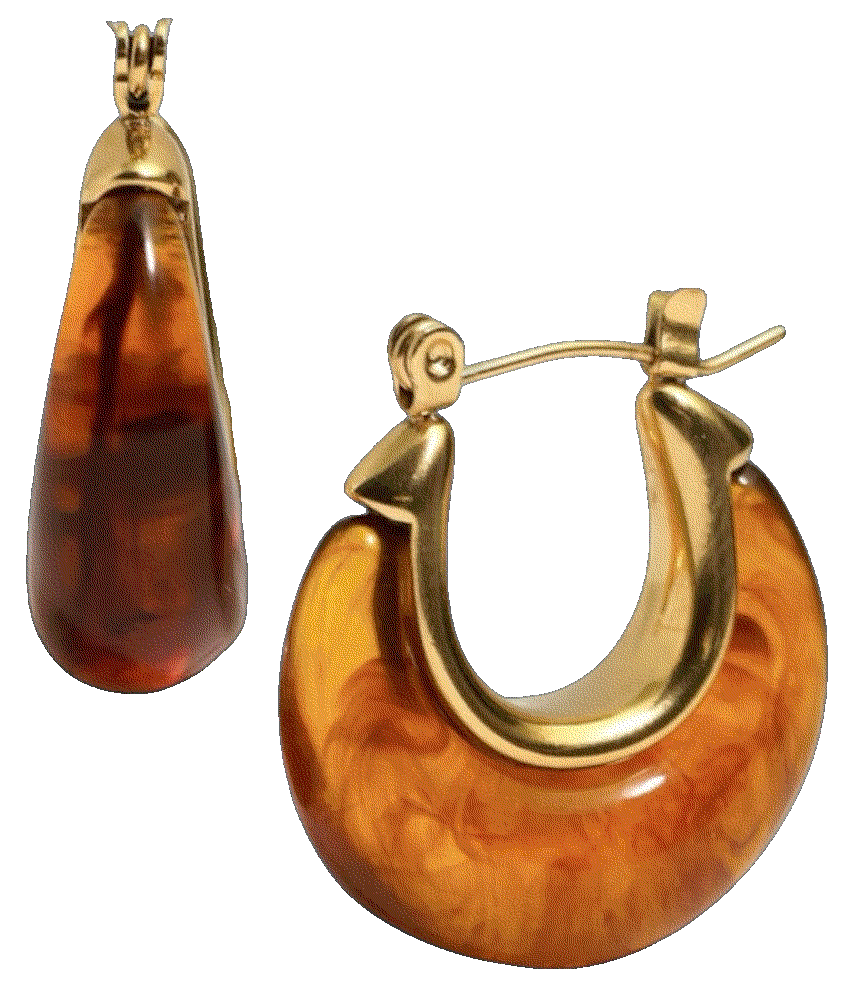 Crescent amber hoops Miss Cecilia