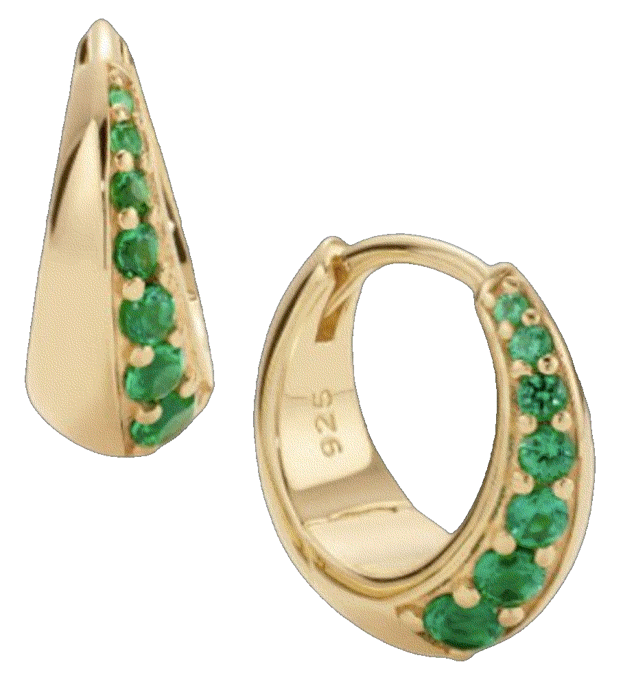 Georgie Crystal Knife Edge Huggie Hoop Earrings Vanchi