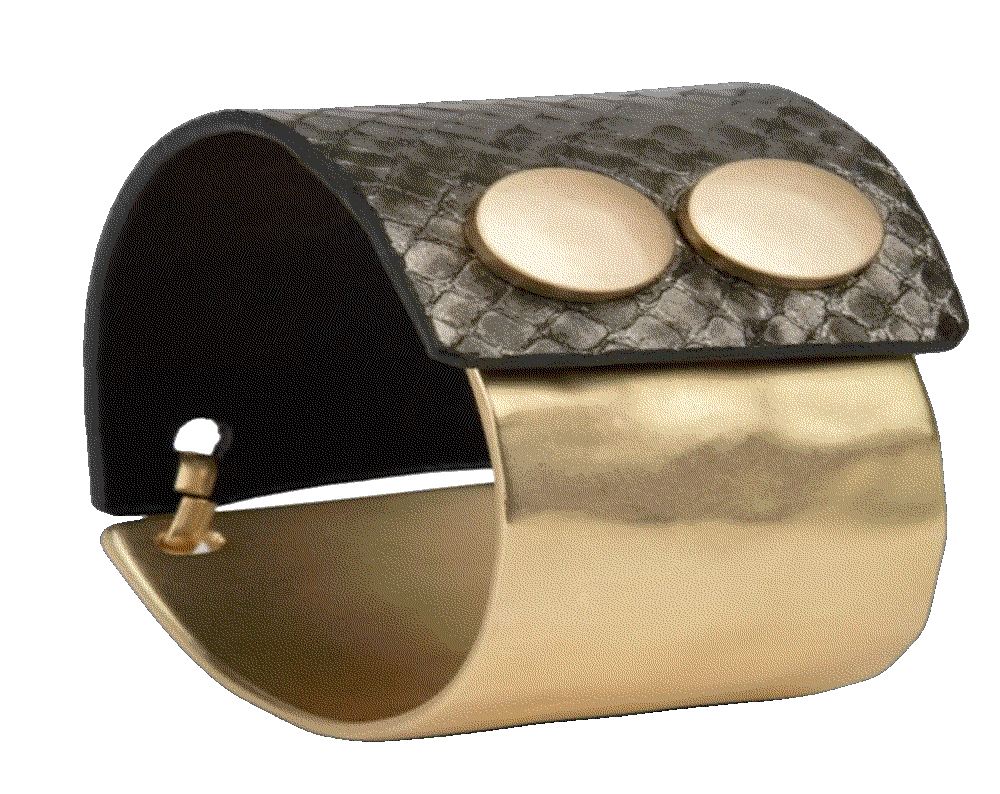 Snake leather metal bracelet Saachi