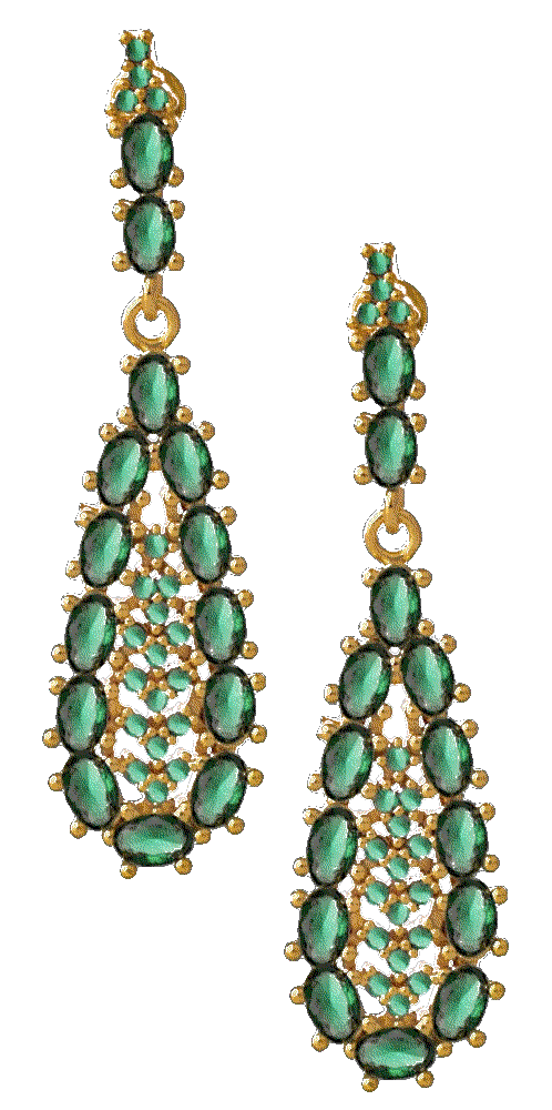 Queen s grace emerald drop earrings green Ebru Jewelry