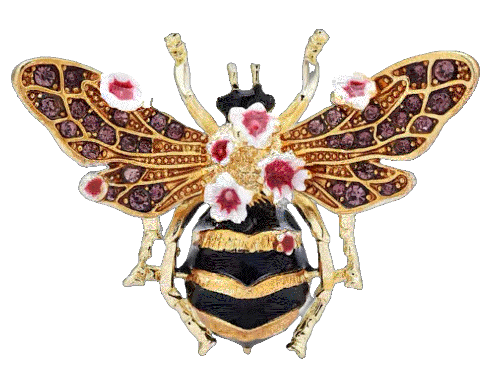 Gold enamelled large bee brooch Chanel Joan Elkayam