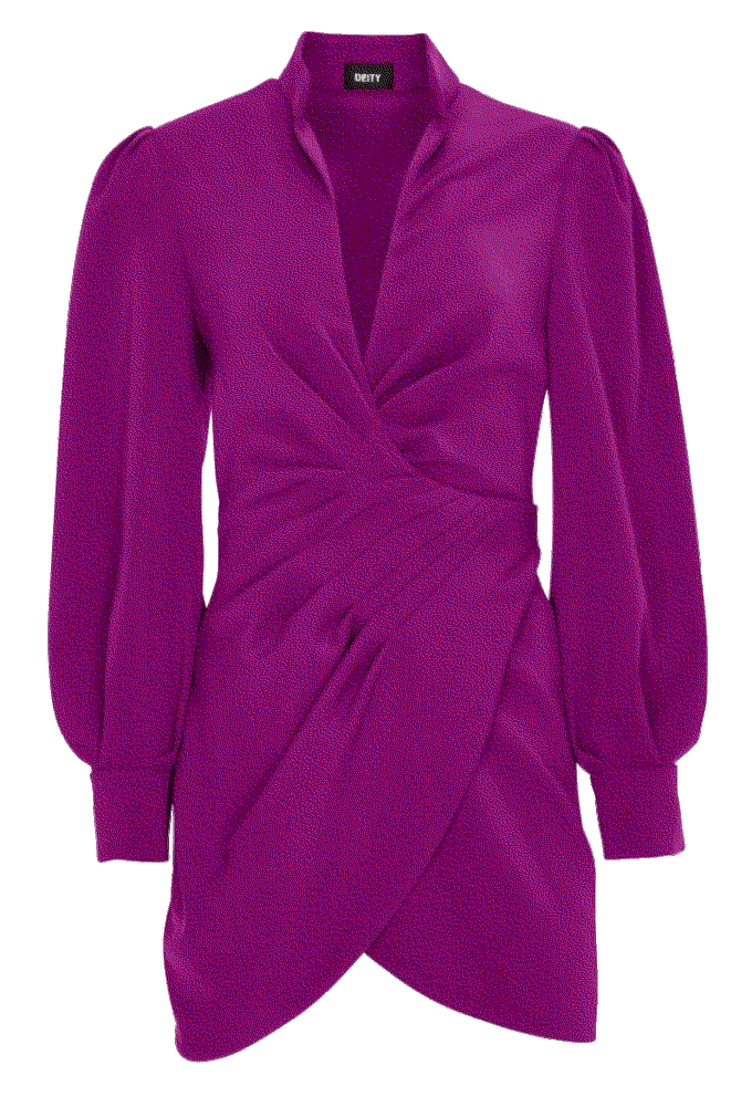 deep v draped mini dress Deity new york