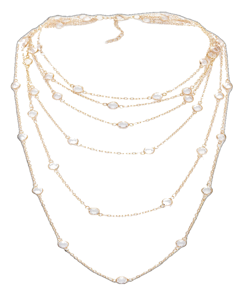 Glass Multi Layer Gold Necklace Saachi