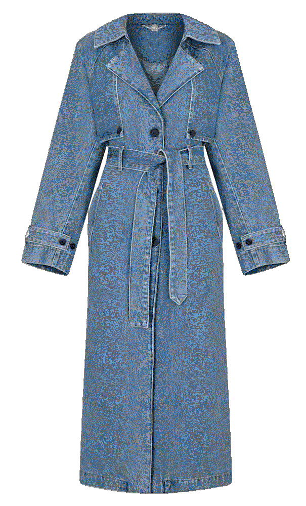 Oversized denim trench coat classic washed GOC Denim