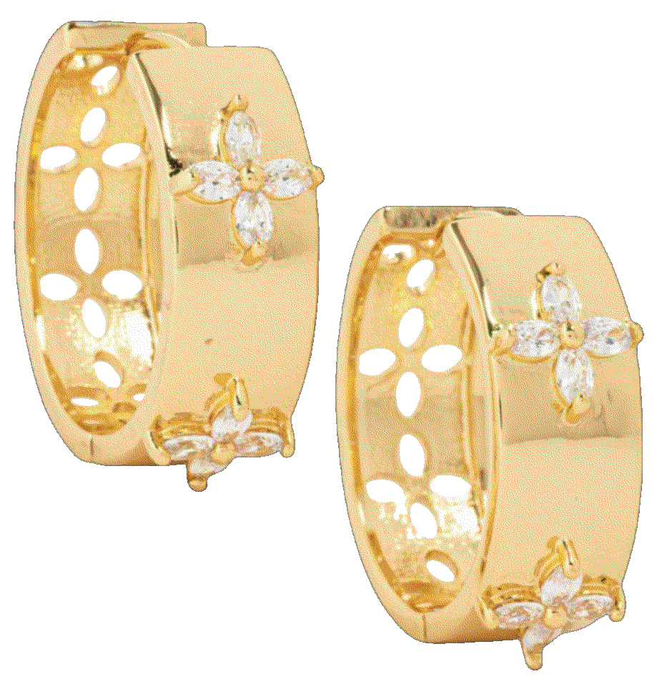 Kinmokusei gold floral hoops Uchi And Soto