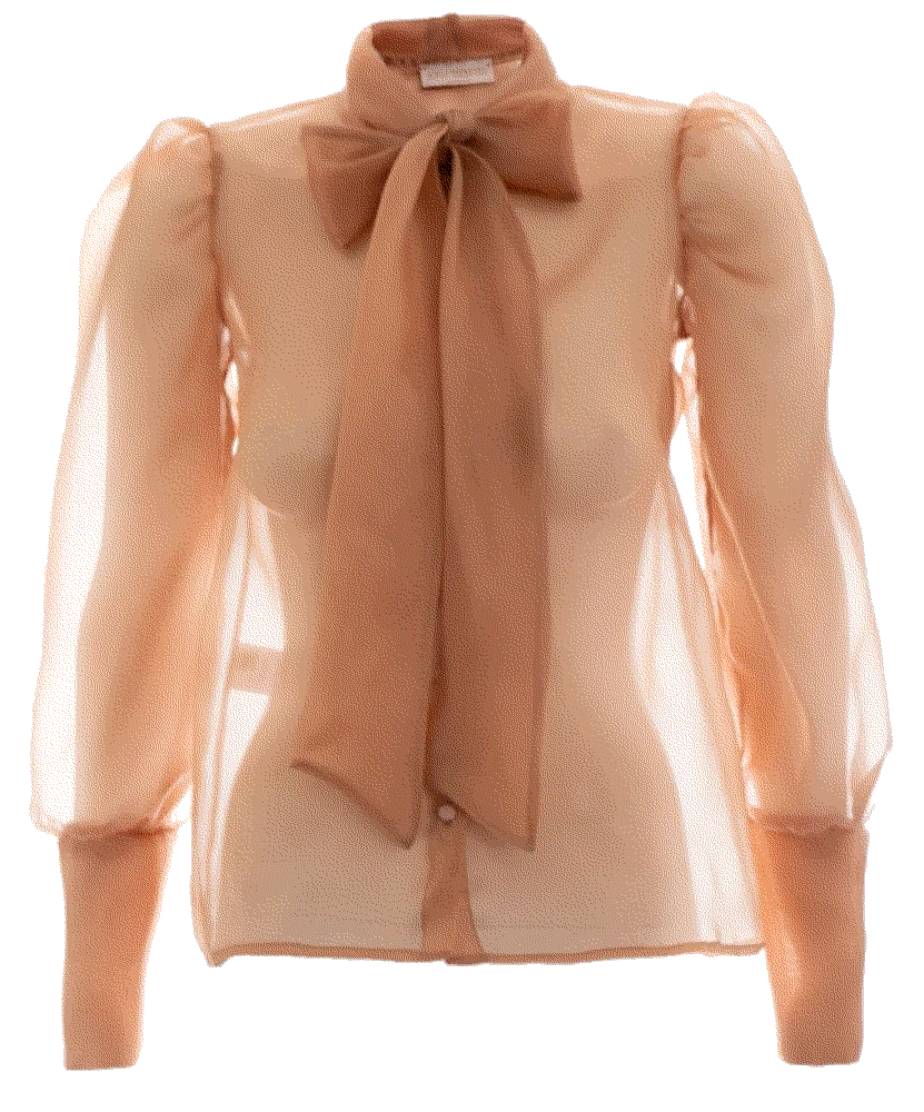 organza nude blouse Sofia Tsereteli