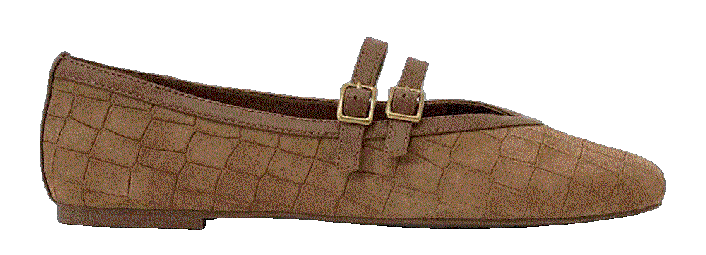 Reiss womens eliza croc embossed suede ballet flats Reiss