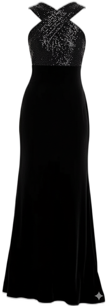 Eliza j sequined velvet mermaid gown Eliza J 