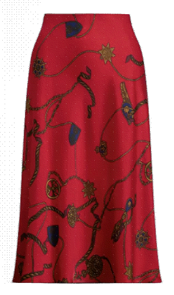 Lauren ralph lauren belting print satin charmeuse midi skirt regular petite Ralph Lauren 