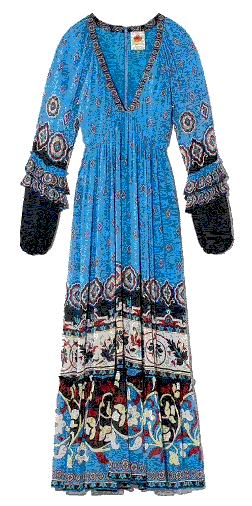 Farm rio ainka tiles plunging neck dress Farm Rio