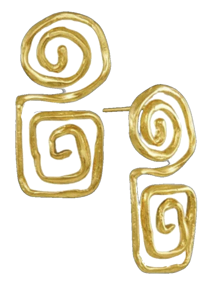Ottoman hands megara geometric spiral stud earrings Ottoman Hands 