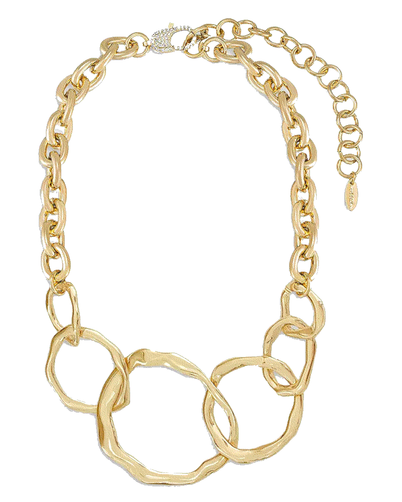Ettika interlocking golden chain statement necklace  Ettika
