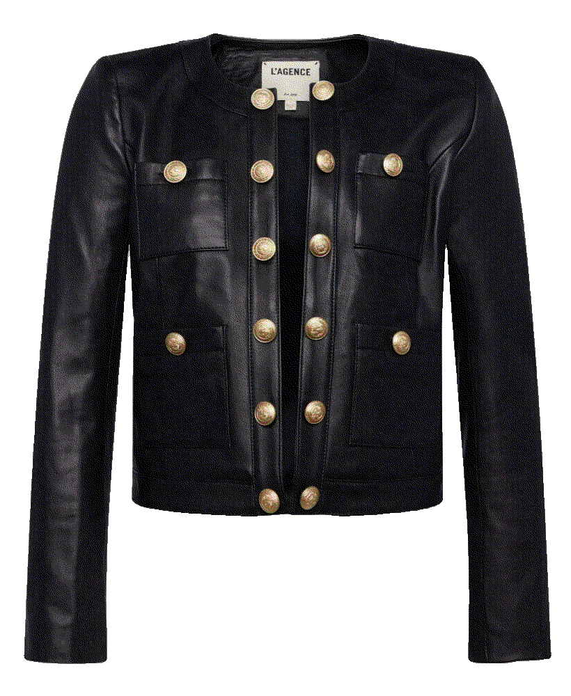 Lagence jayde leather open front jacket Lagence