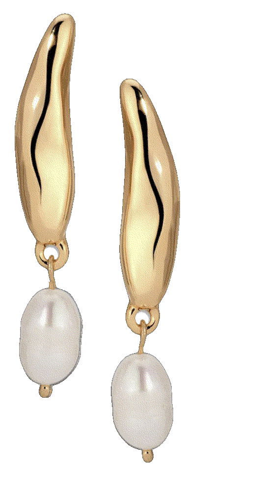 Ettika cultured freshwater pearl liquid luxe drop earrings Ettika