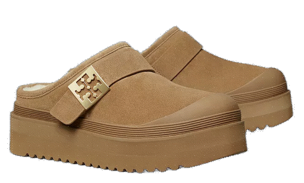 Tory burch womens mellow shearling lined platform clogs Tory Burch