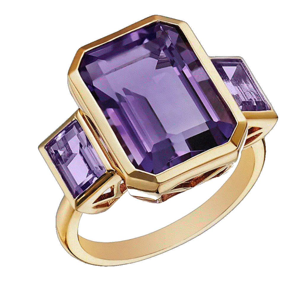 Amethyst pink amethyst emerald cut statement ring in 14k gold Bloomingdale