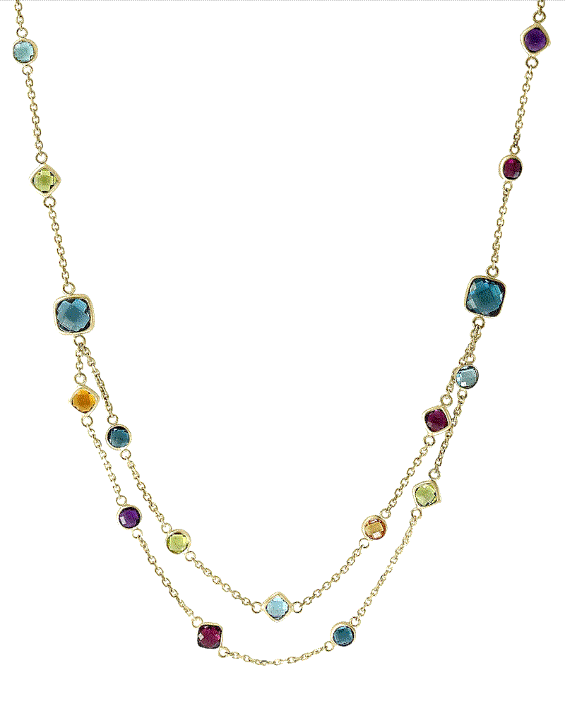  rainbow gemstone station necklace in 14k yellow gold Bloomingdale