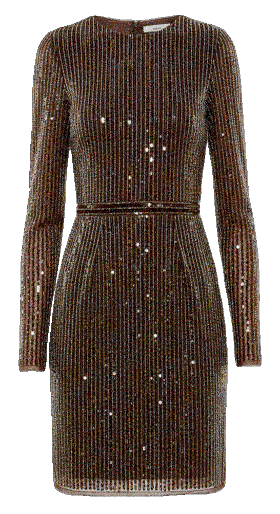 Mac duggal long sleeve sequin beaded detail mini dress Mac Duggal 