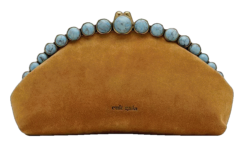 Cult gaia una suede stone clutch Cult Gaia