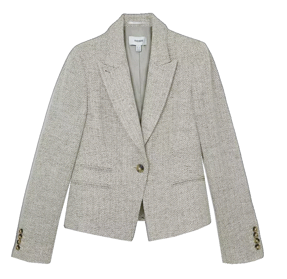 Reiss ezra herringbone cropped blazer Reiss