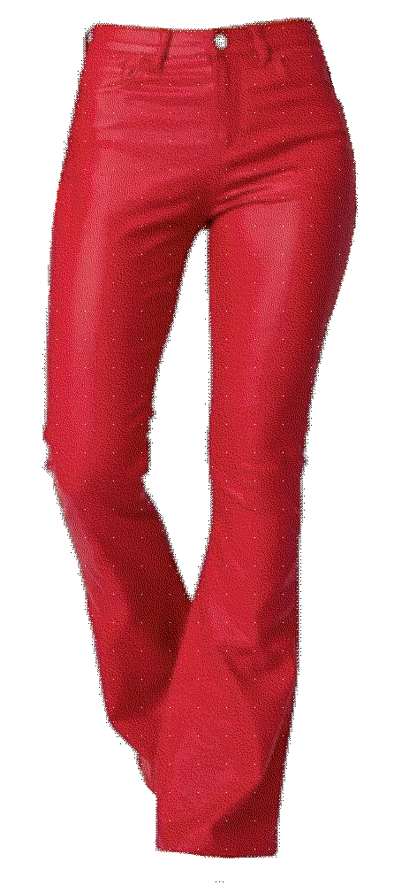 Edikted luna faux leather flare jeans in red Edikted