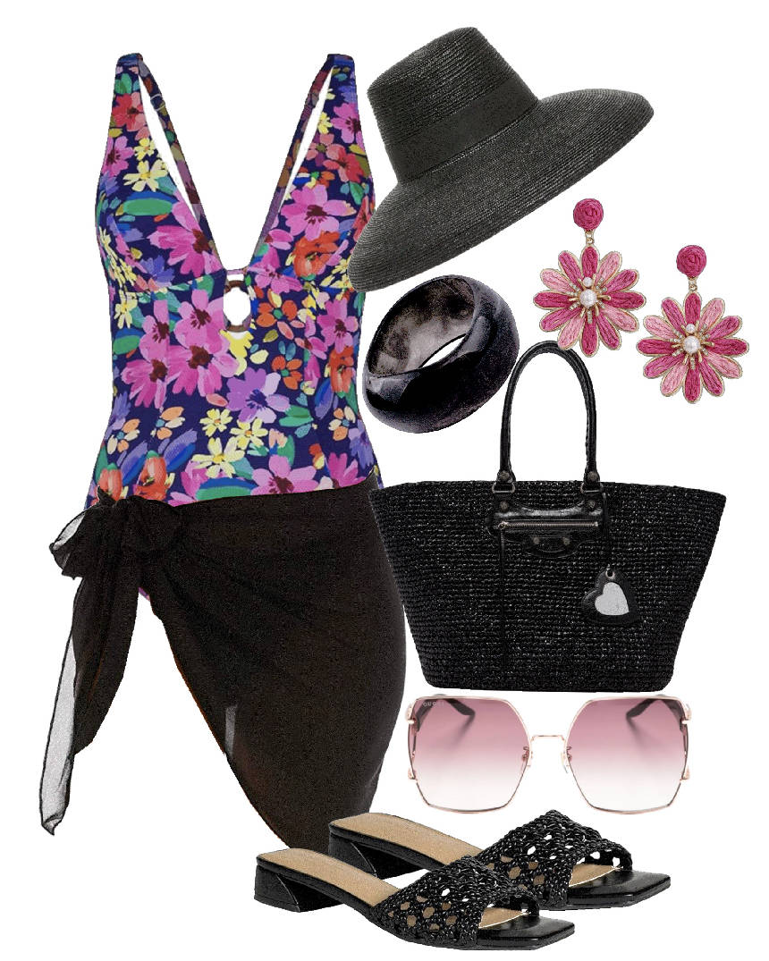 v-neck swimsuit
