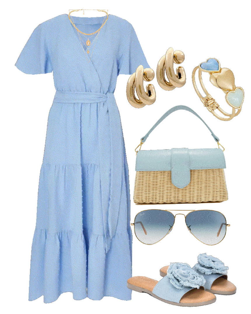v-neck maxi dress
