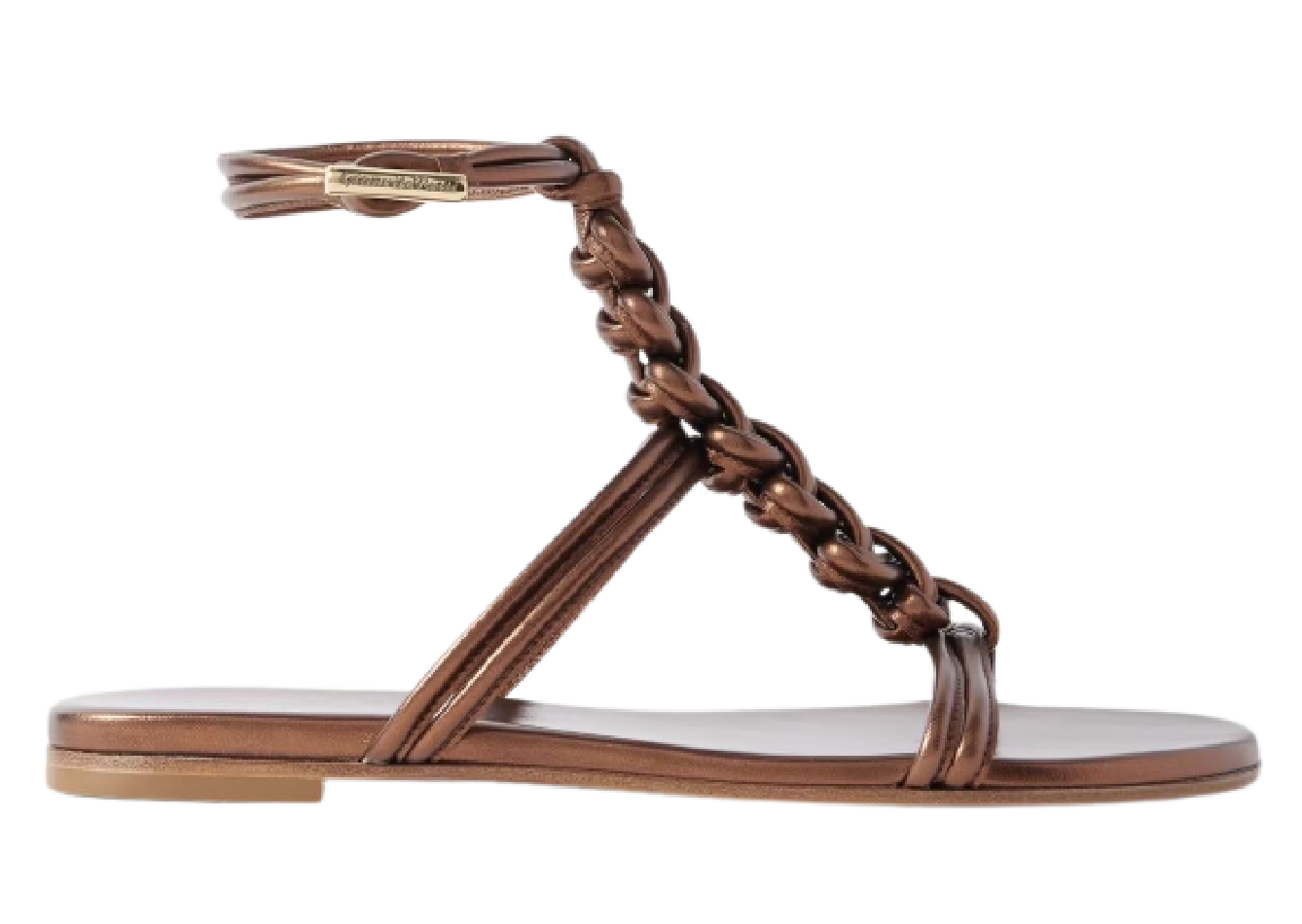 Capua metallic braided leather sandals Gianvitti Rossi