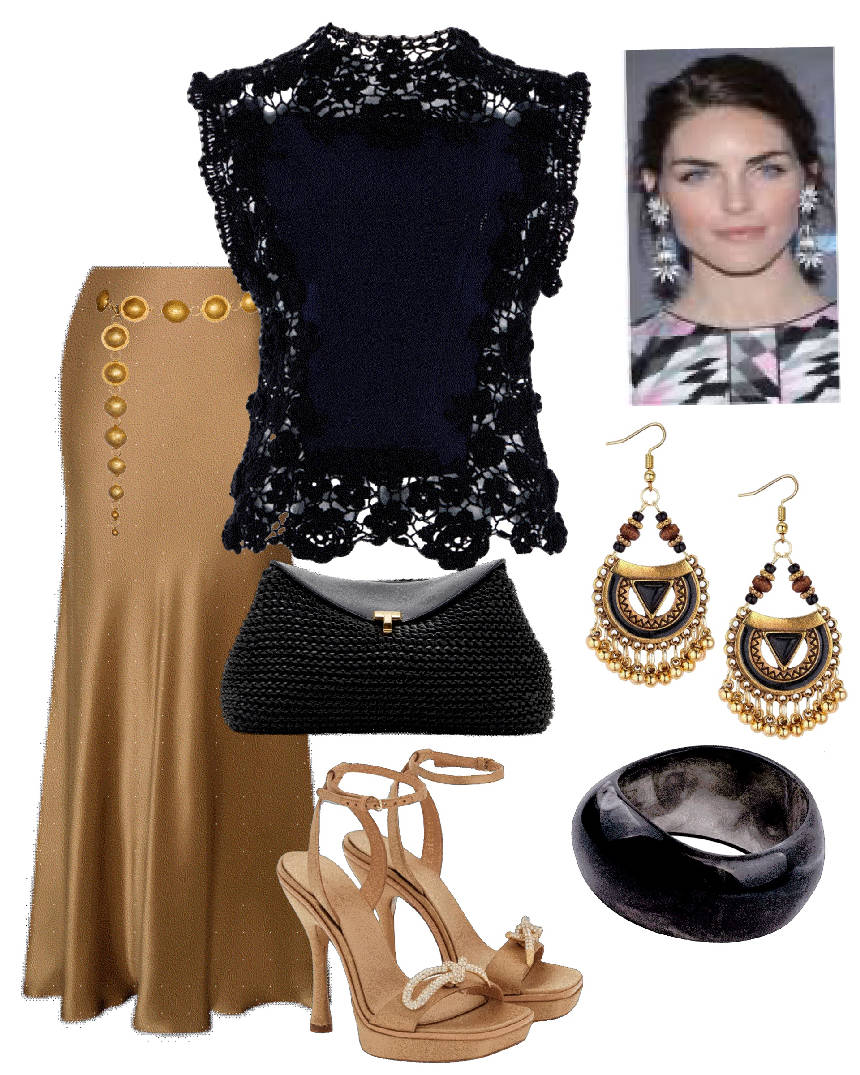 statement earrings with lace blouse