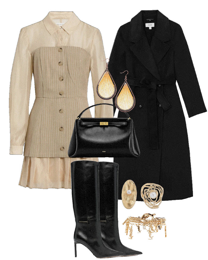 preppy style dress sheer collar