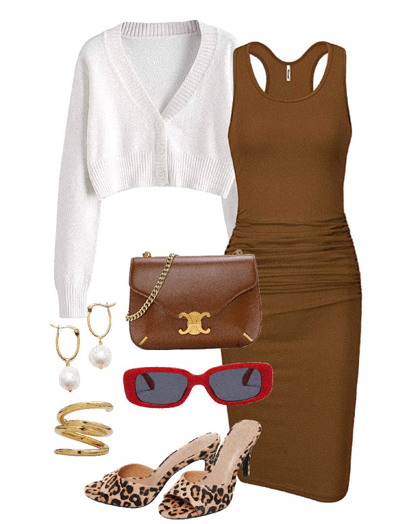brown streching dress