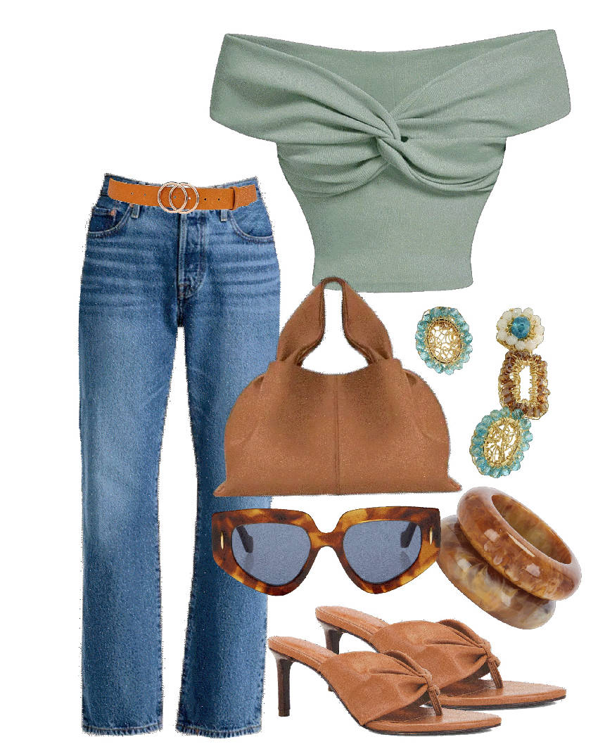 straight leg denim pants