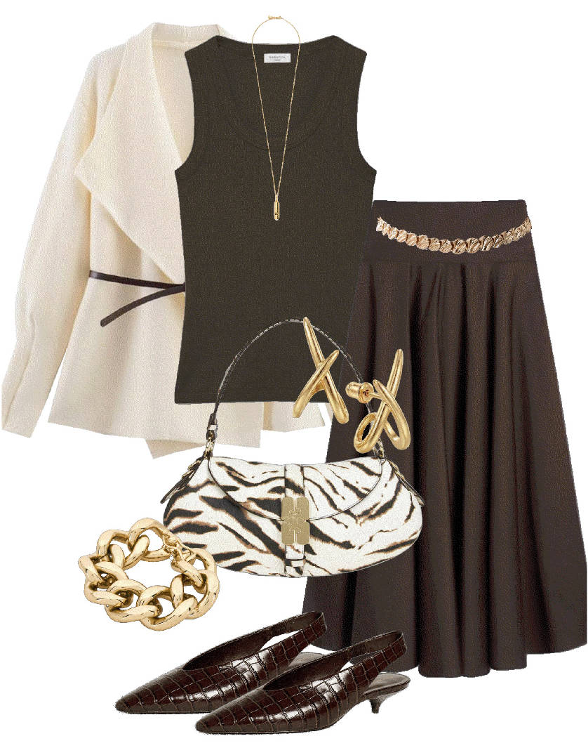 accessorizing with a zebra bag