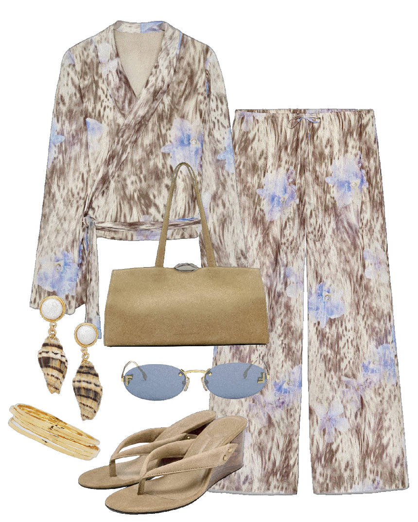 wrap top with matching set pants