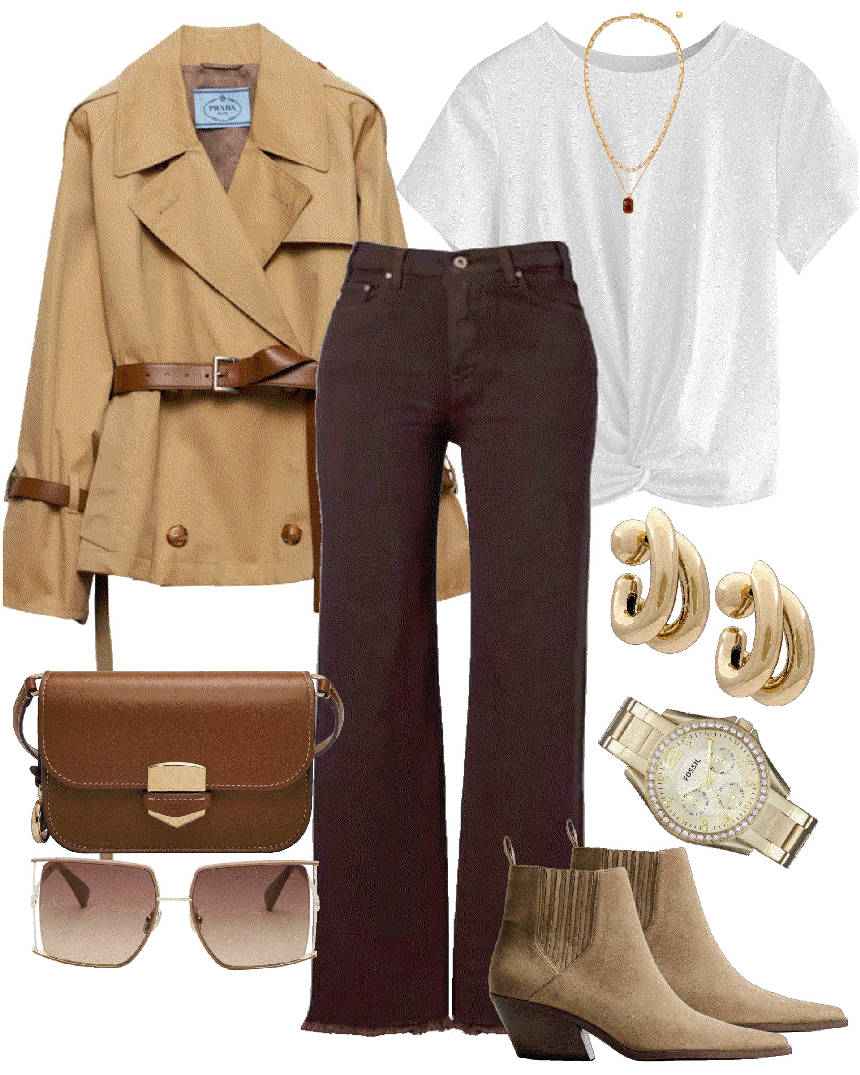 suede ankle boots and brown jeans