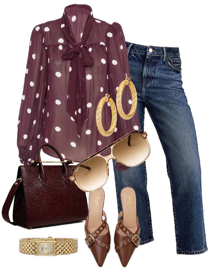 stripe long sleeve top and jeans