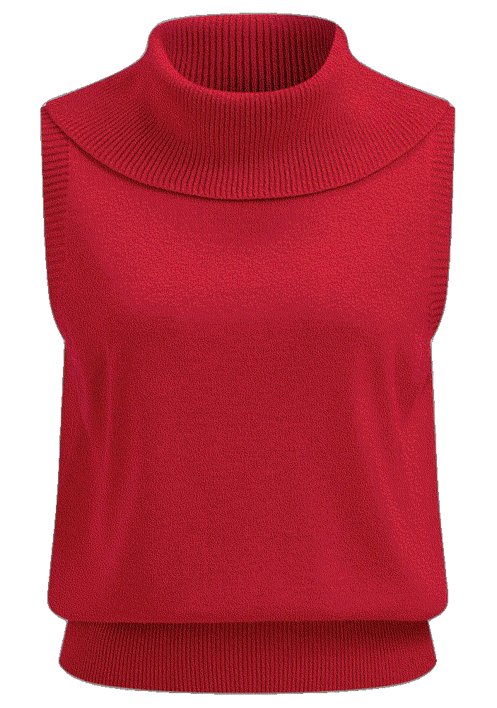 Turtleneck Sleeveless Knit Vest The Commense