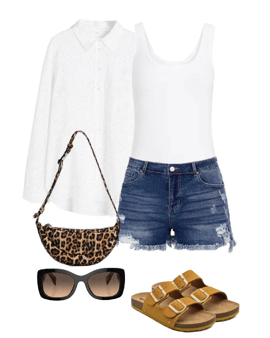 chunky sandals casual short outfit