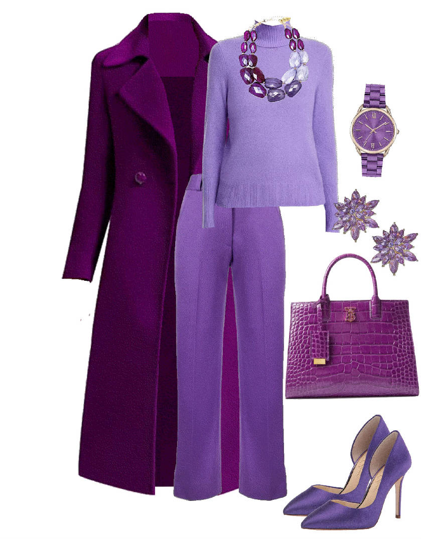 head to toe in purple