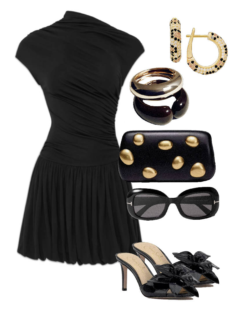 black mini dress