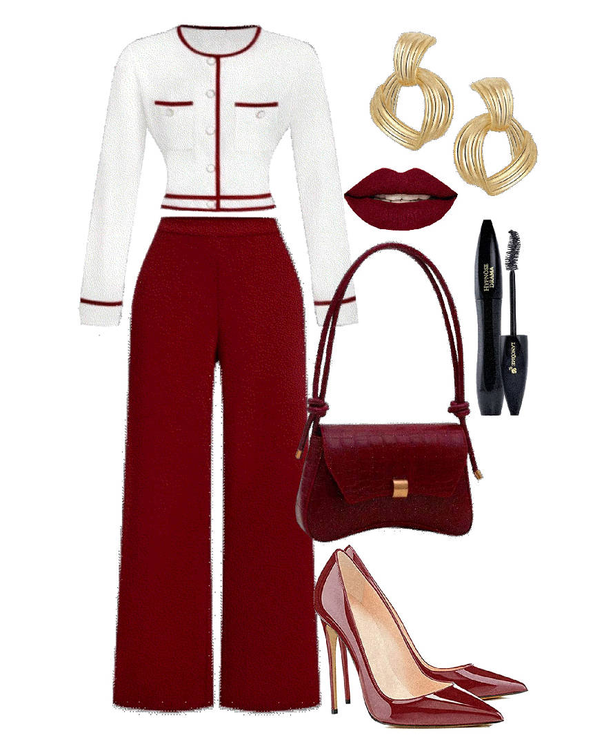 burgundy stylish matching set