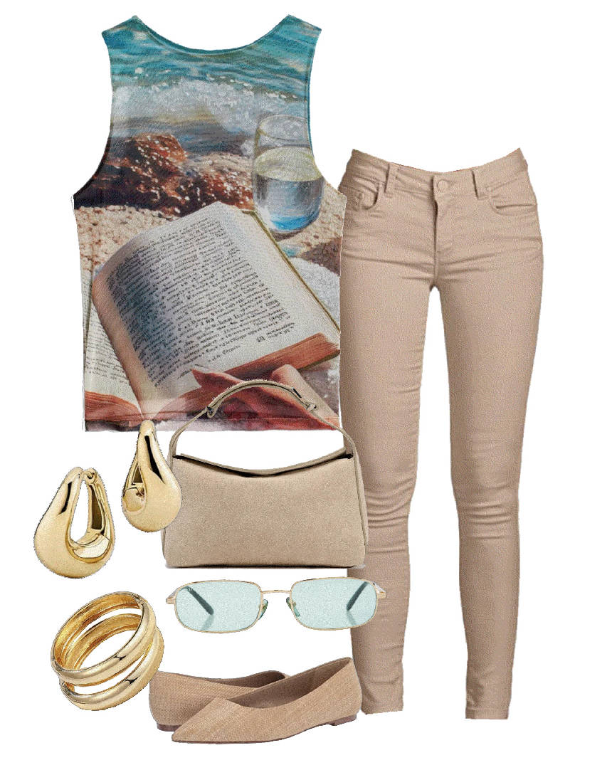 soft print top with jeans