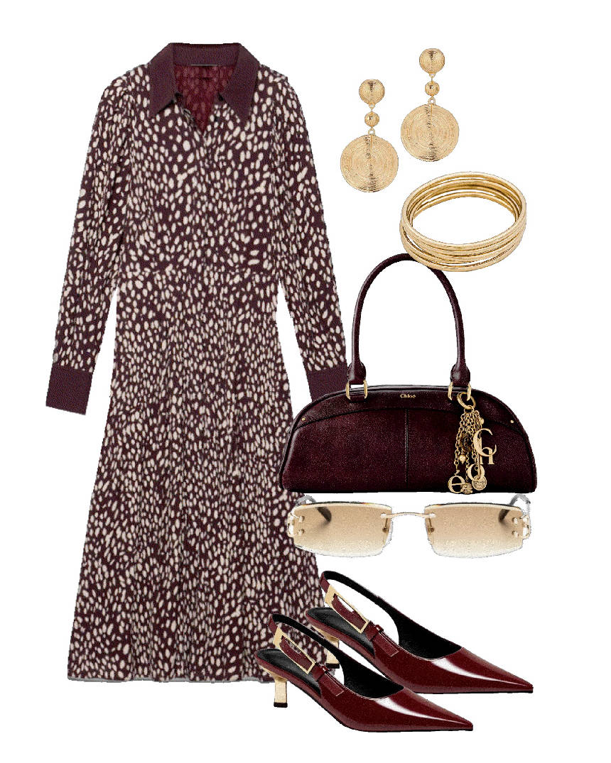 bambi print shirt dress for a work day
