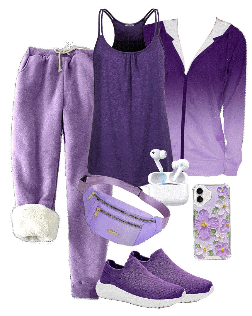 sporty style in purple