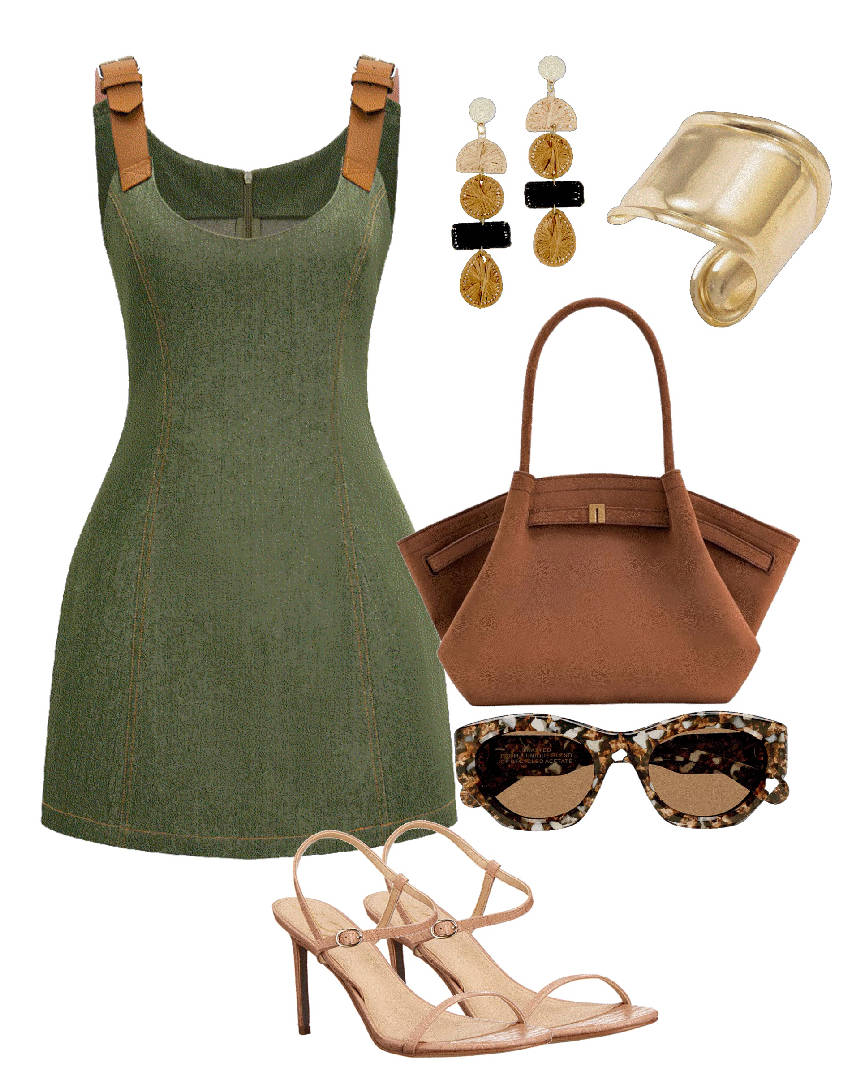 scoop neck mini dress with sandals