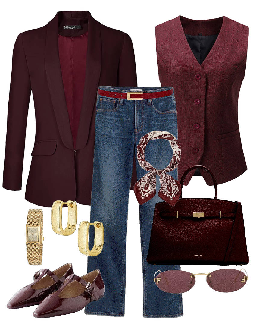 dark wash jeans amd blazer for Spring