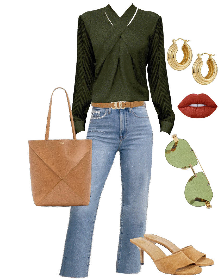 belted jeans with tucked in top