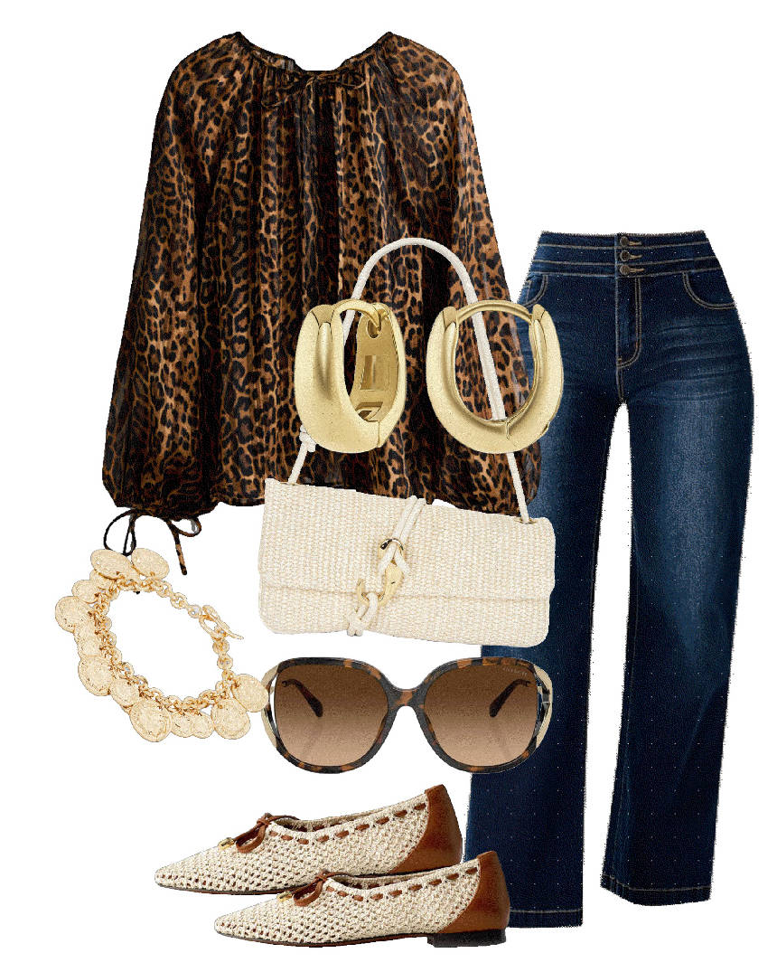 mesh flats casual jeans outfit