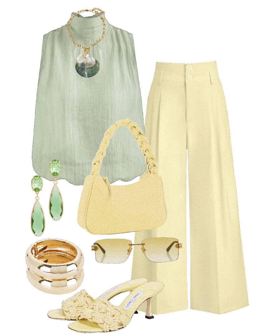 butter yellow and pastel green